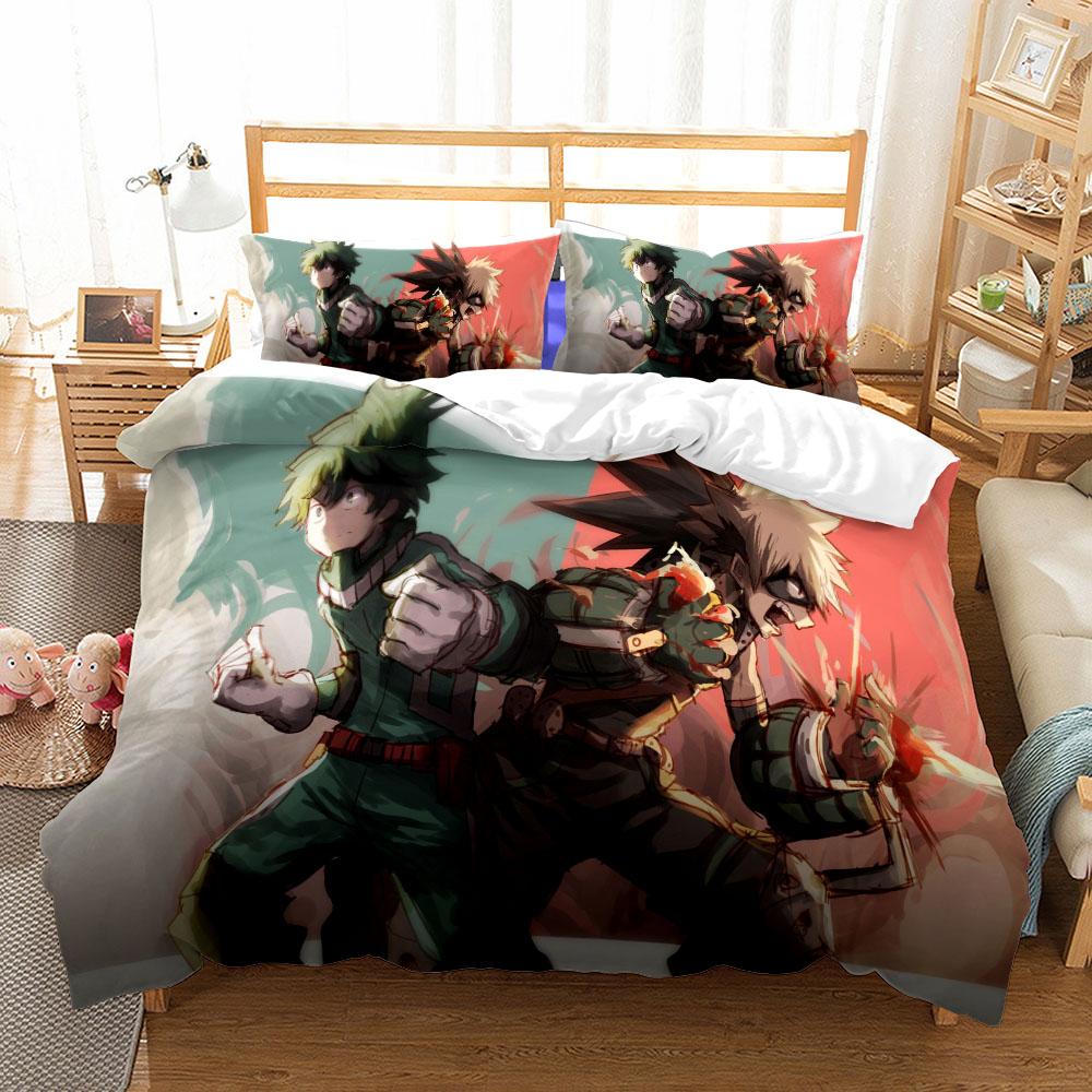 Deku Hero Academia Duvet Cover Set EU Single Double King US Twin Full Queen Size  Bed Linen Set