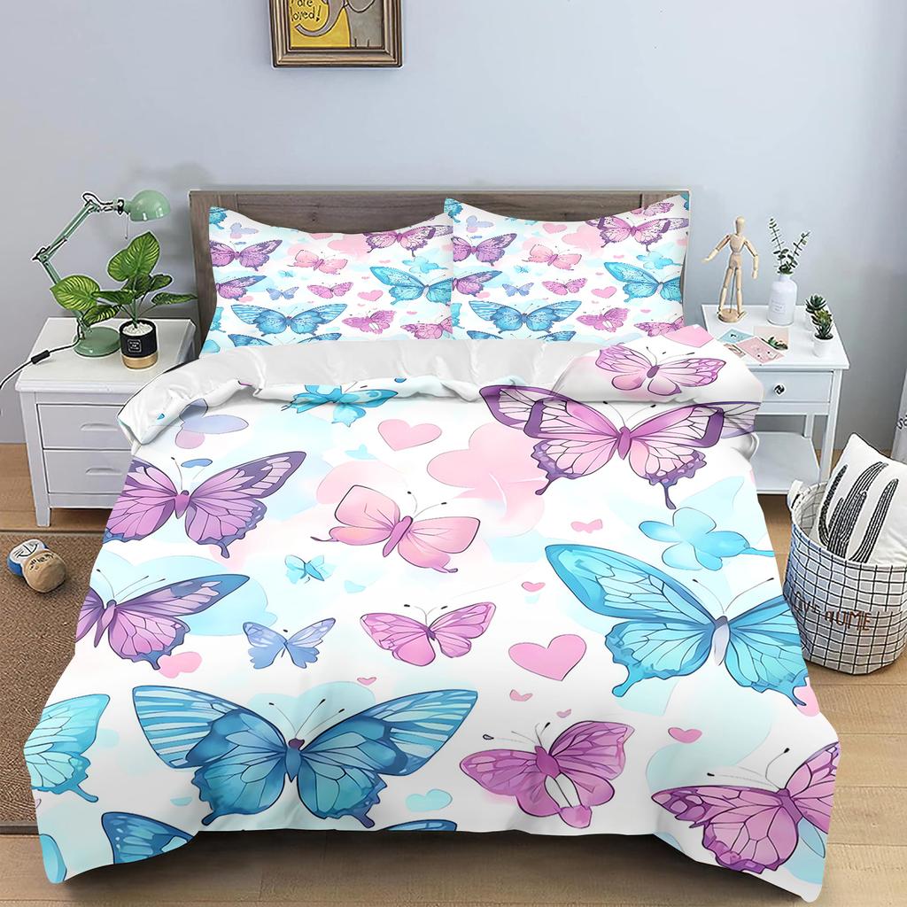 Comforter Butterfly Anime Home Bedroom Comforte Nordic Polyester Material Suitable For Children And Adults 2/3-Piece Set