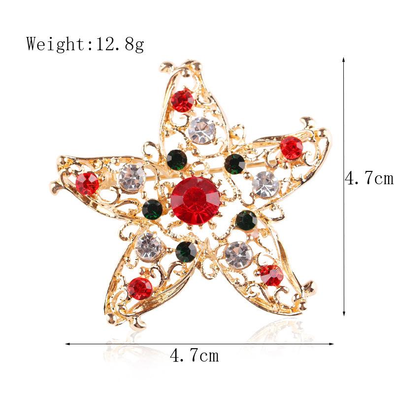 Fashion Christmas Brooch Christmas Tree Shoes Old Man Elk Wreath Snowflake Bell Pin Female