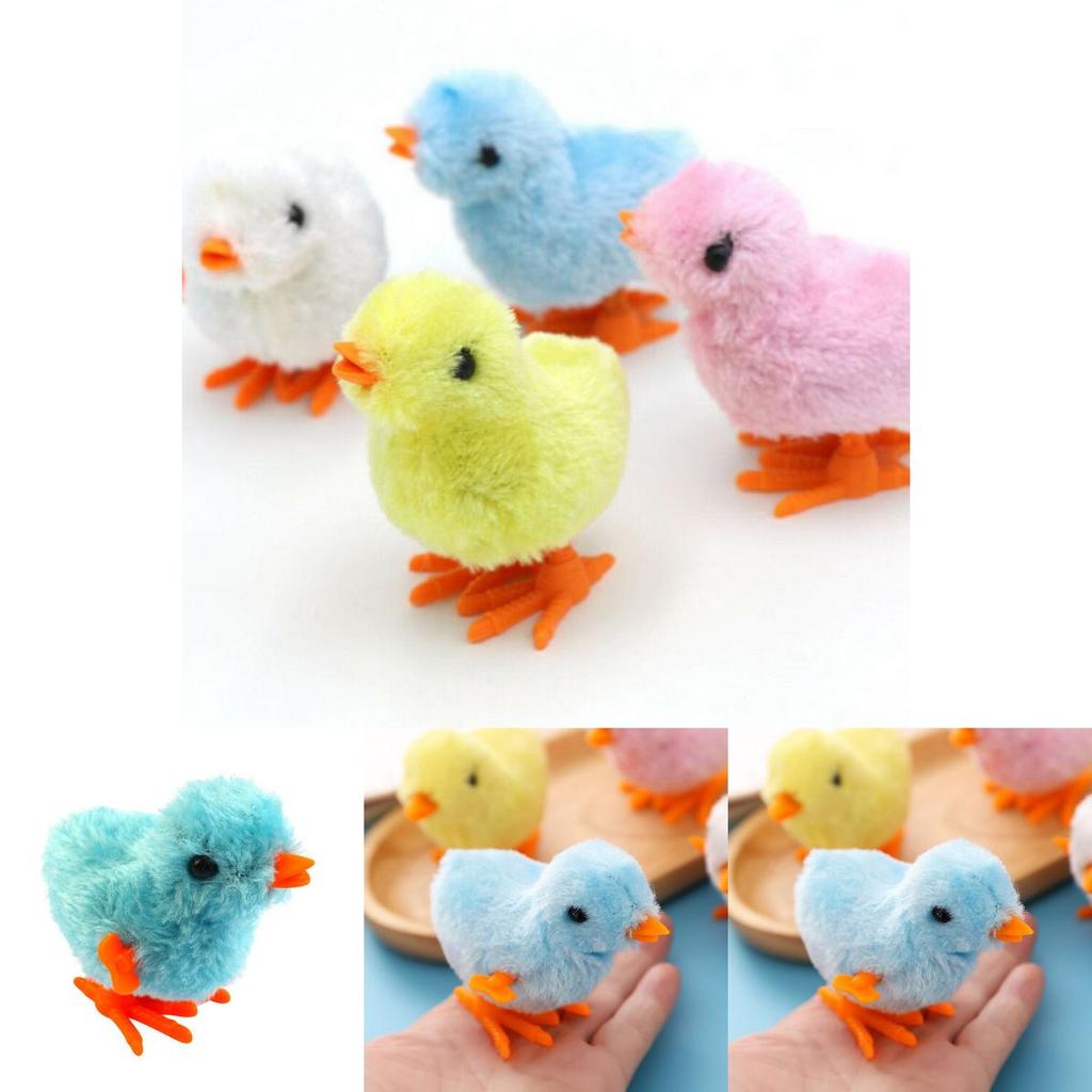 Fluffy Wind-up Chicken Dance Clockwork Plush Kids Toy