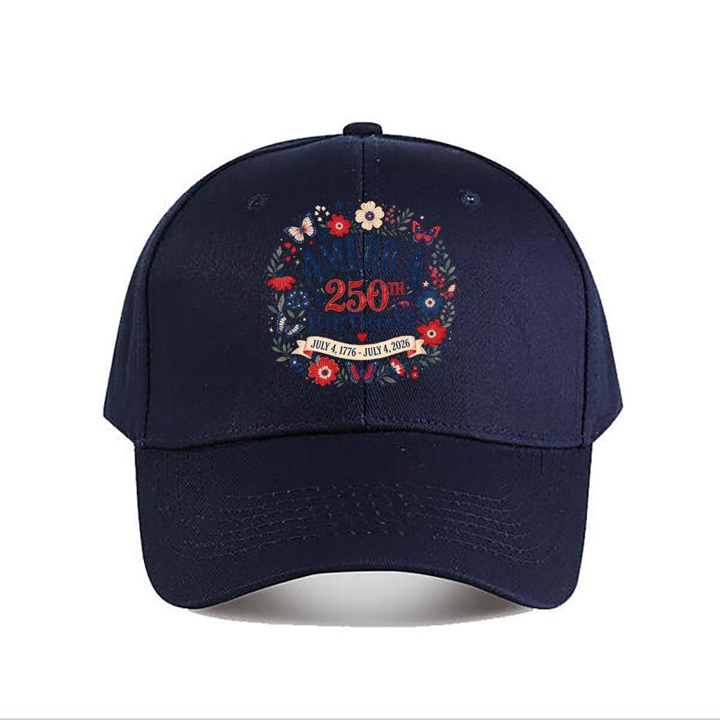 Patriotic Butterfly Garden Birthday Baseball Cap Fashion Outdoor Sports Sunhat Unisex Snapback Cap Womens