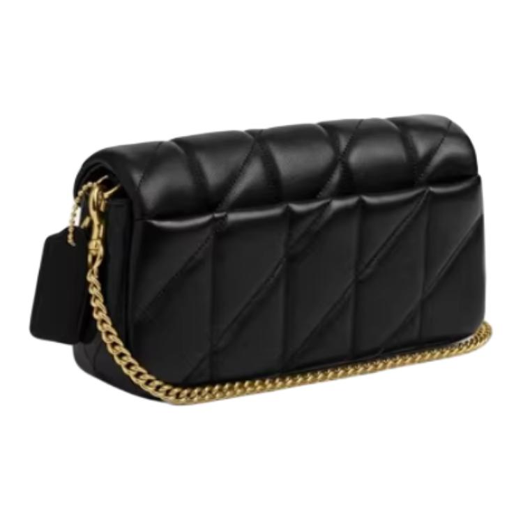 Coach Tabby 19 Quilted Detail Chain Gold Hardware Leather Shoulder Bag Small Women shoulder bag Black CBH23-B4BK