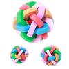 Dog Jingle Ball Chew Toy Colorful Rubber Interactive Ball with Bell Puppy Teething Toy for Small Medium Dogs Pet Training