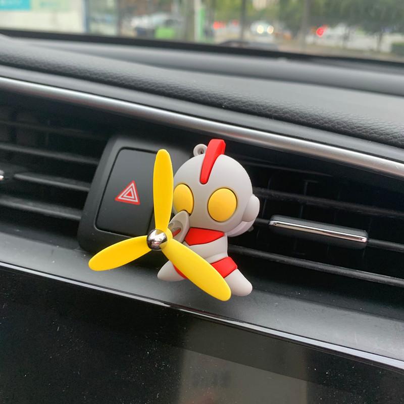 Creative Car Decor Air Vent Ultraman And Little Monster Dinosaur Car Aromatherapy Clip Cartoon Style Blue Dragon