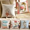 Cute Cat Mofusand JJuno Cushion Cover Pillowcase Antidustmite Living Room Sofa Decor Cushion Room