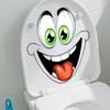 Glow-in-the-Dark Funny Face Toilet Stickers Waterproof Removable Self-Adhesive PVC Decals Bathroom Decor Wall Stickers