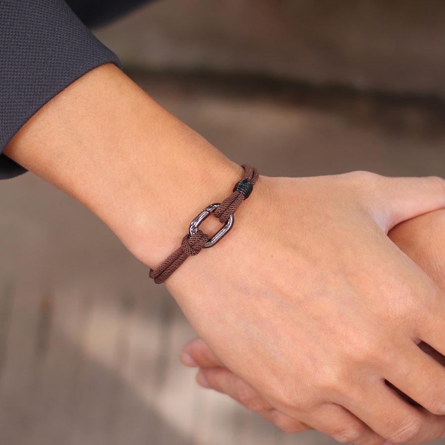 Handmade Adjustable Alloy Braided Milanese Rope Oval Chain Spring Buckle Bracelet Gift Armband Jewelry for Men Women Students