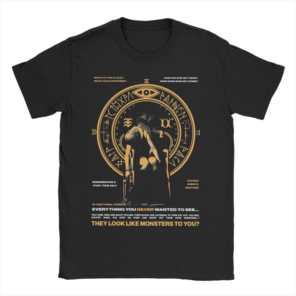 Herren Damen Silent Hill T-Shirts Horror Spiel Reine Baumwolle Kleidung Lässig Kurzarm Rundhals T-Shirts Übergröße T-Shirts