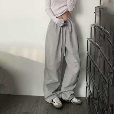American Vintage Pleated Utility Pants for Women - Loose Slimming Stylish Versatile Casual Athletic Wide-Leg Trousers