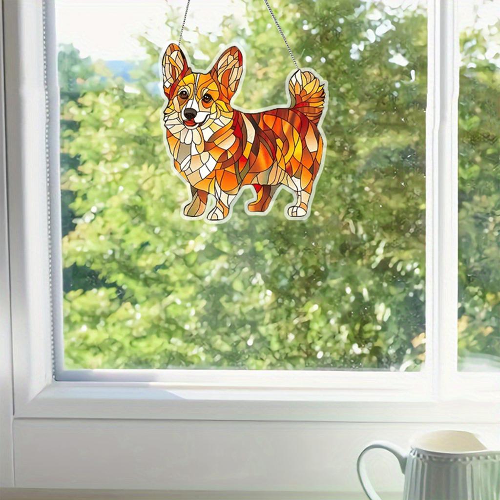 Small Animal Acrylic Sun Catchers Flat Pendant, Home Outdoor Garden Courtyard Hanging Decoration Ornaments