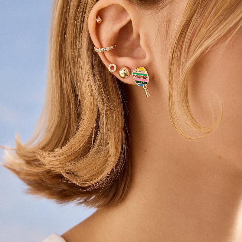 Creative Sports Series Design Stud Earrings For Women Small Cute AsymetricTennis Racket Basketball Golf Earring Fashion Jewelry