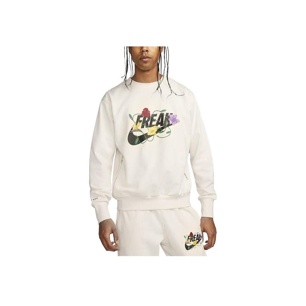 Nike Casual Round Neck Printed Long Sleeve Sweatshirt Men Tops Off-White FJ9558-110