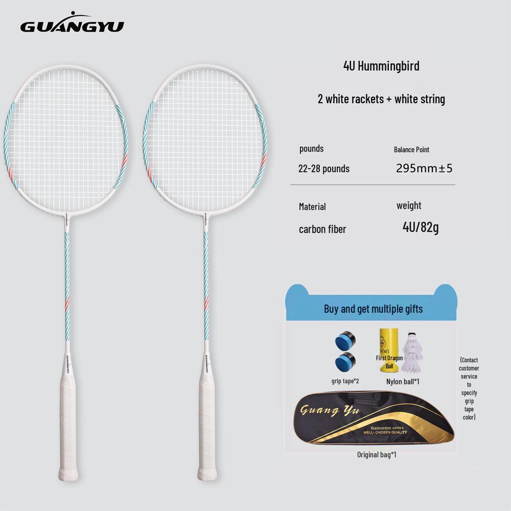 4U Carbon Fiber Badminton Racket Set for Couples - Home Entertainment Double Pair