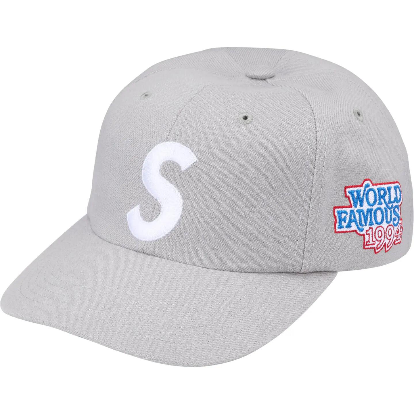 Supreme World Famous S Logo 6-Panel Grey One-Size
