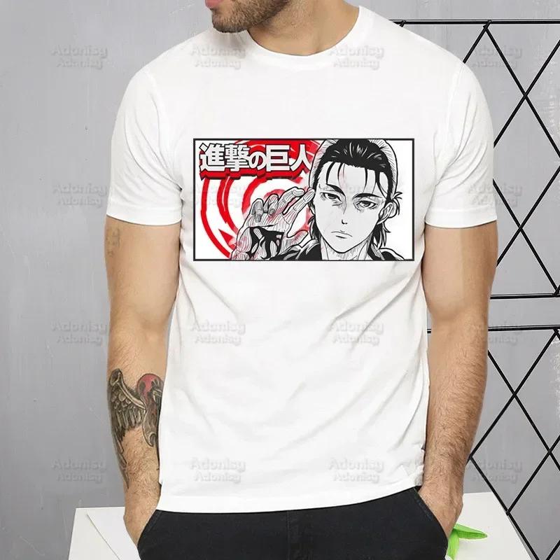 Shingeki No Kyojin T Shirt Men Short Sleeve Attack On Titan Tshirt Homme Manga Unisex Mikasa Eren Yeager Liberty T-shirt Tees
