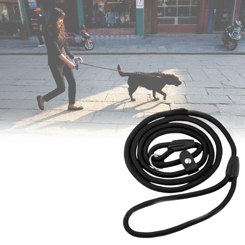 Nylon Leash Pet No Collar Needed Adjustable Length 120cm For Dogs Durable Black