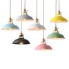 Iron Pendant Light Dia 26cm Colorful Restaurant Kitchen Home Ceiling Lamp Vintage Hanging Light Lampshade Decorative Lamps Ce