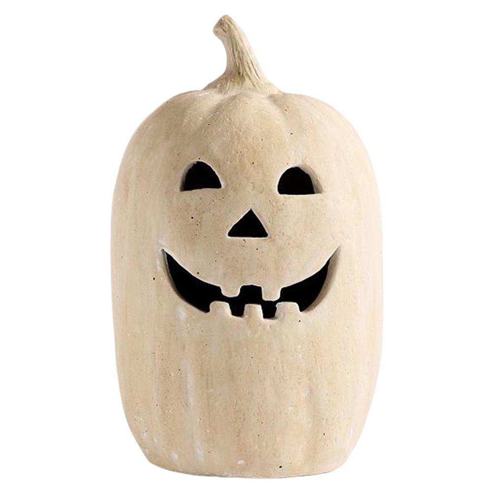 

Handmade Kiln Fired Pumpkin Ornaments Halloween Jack-O-Lantern Light Up Decoration Resin Pumpkin Statue Halloween Decoration Par