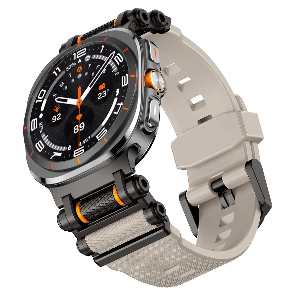 Gumový sportovní řemínek pro Samsung Galaxy Watch 7 Ultra 47mm Silikonový náramek pro Galaxy Watch Ultra 47mm Náhradní příslušenství