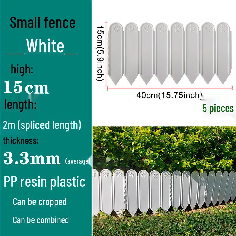 Plastic Garden and Flower Bed Edging Fence: Small Railing for Vegetable Gardens and Lawns
