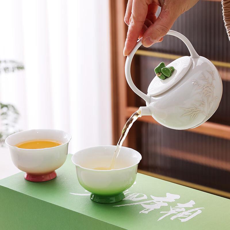 Tang Dynasty Ceramic Teacup & Rose Diffuser Gift Set