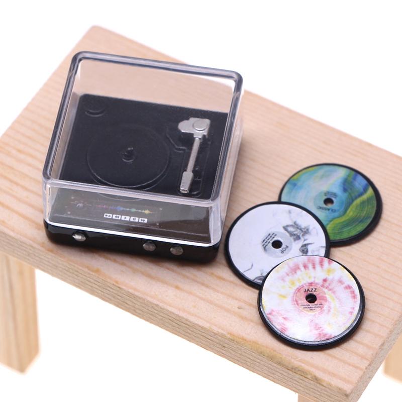 1Pcs 1:12 Dollhouse Miniature CD Player Disc Player Home Model Decor Toy Doll House Accessories