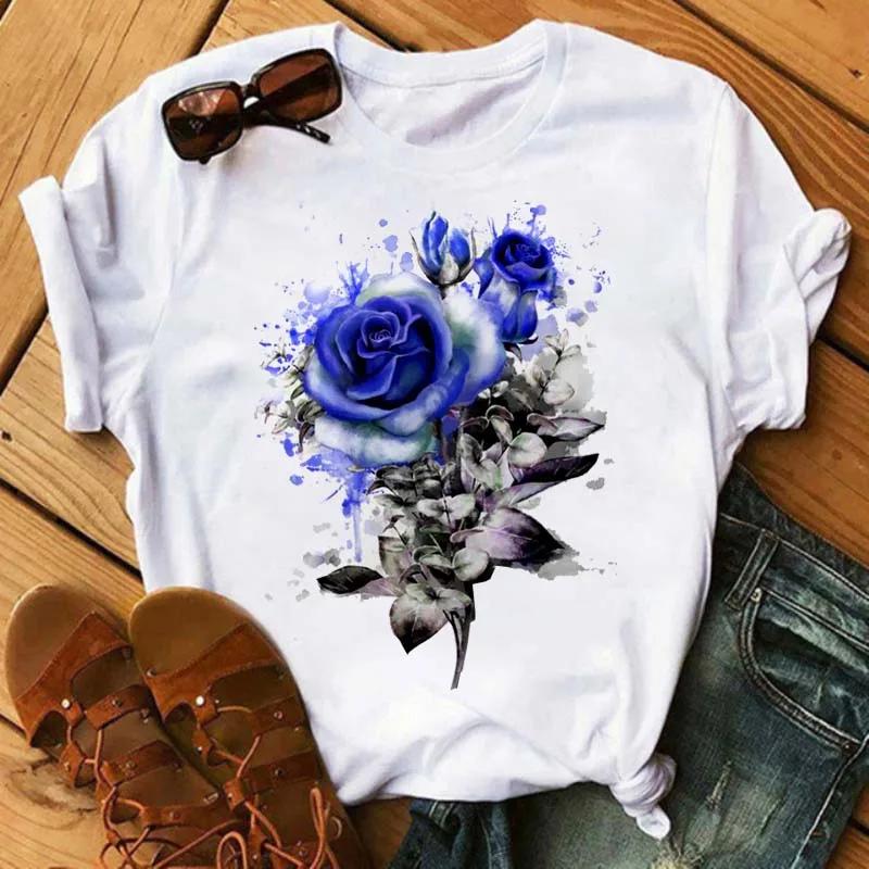 Female Short Sleeve Tshirt Harajuku Tee Shirts Girls T-shirts Fashion Red Poppy Women T Shirt Funny Black Printed Tops Tee