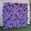 Uflower 5D Purple Artificial Flower Wall Roll-Up - Decorative Backdrop Curtain for Wedding Events Floral Wall Roll
