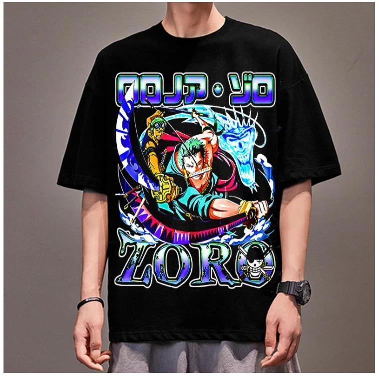

One Piece Zoro Cosplay Anime T-Shirt Tee Undershirt 100% Cotton Black M