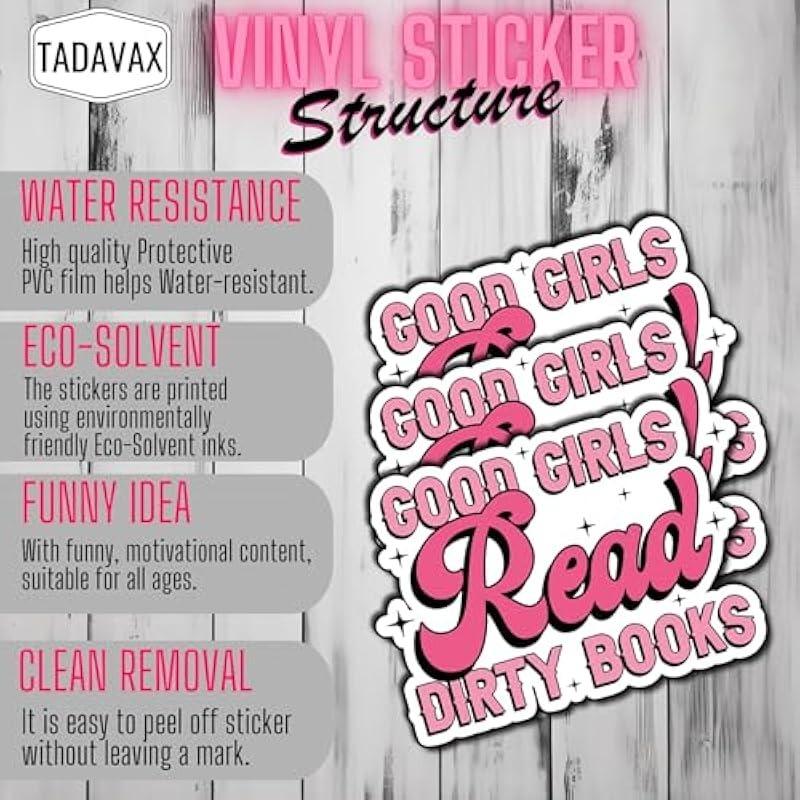 Good Girls Read Dirty Books Sticker Funny Decorate Books Laptops Phone Water Bottles Kindle Bookish Sticker Waterproof Vinyl Decals 3inch