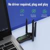 USB Wireless Network Card 1300Mbps Gigabit 5G Dual-Band WiFi6 Receiver, Driver-Free