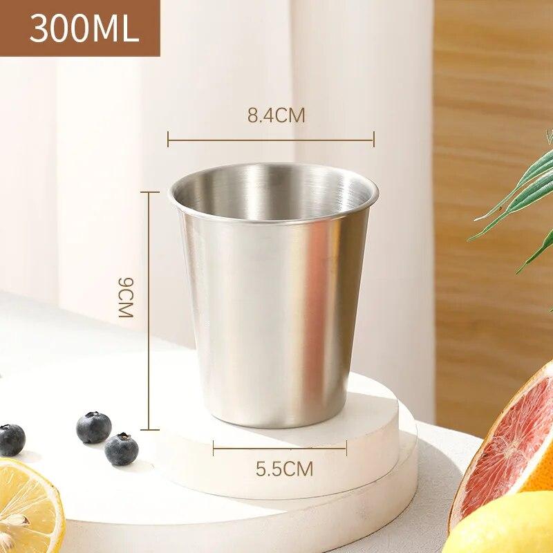 Single-layer Stainless Steel Outdoor Camping Beer Cups Large-capacity Water Cups Curling Cups Milk Tea Coffee Cups