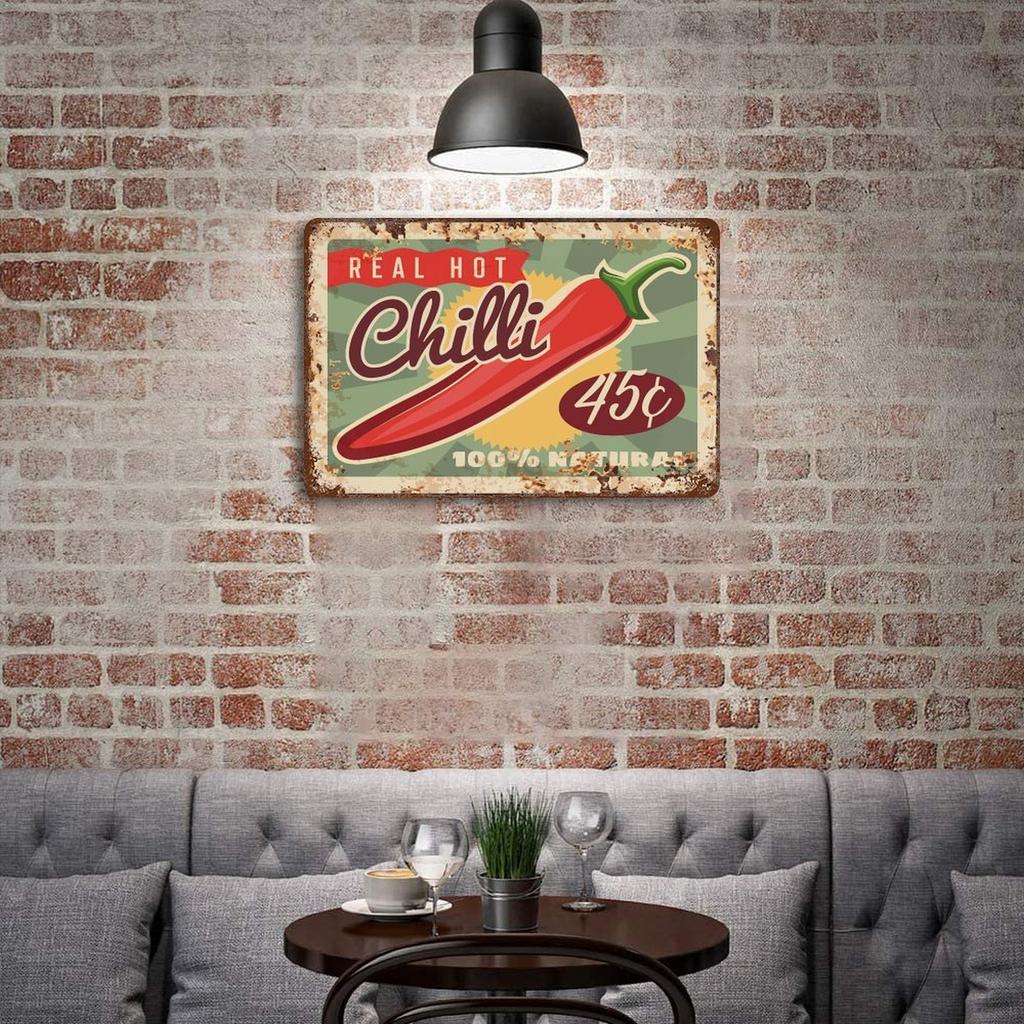 1-Pack Rustic Metal Hanging Wall Sign, 20×30cm and 30×40cm, Distressed Décor for Studio, Bar or Kitchen