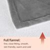 Heated Blanket Electric 50×60 inches Throw 6 Heating Levels 8 Time Settings Grey Flannel Super-Soft Fabric 200cm Power Cord