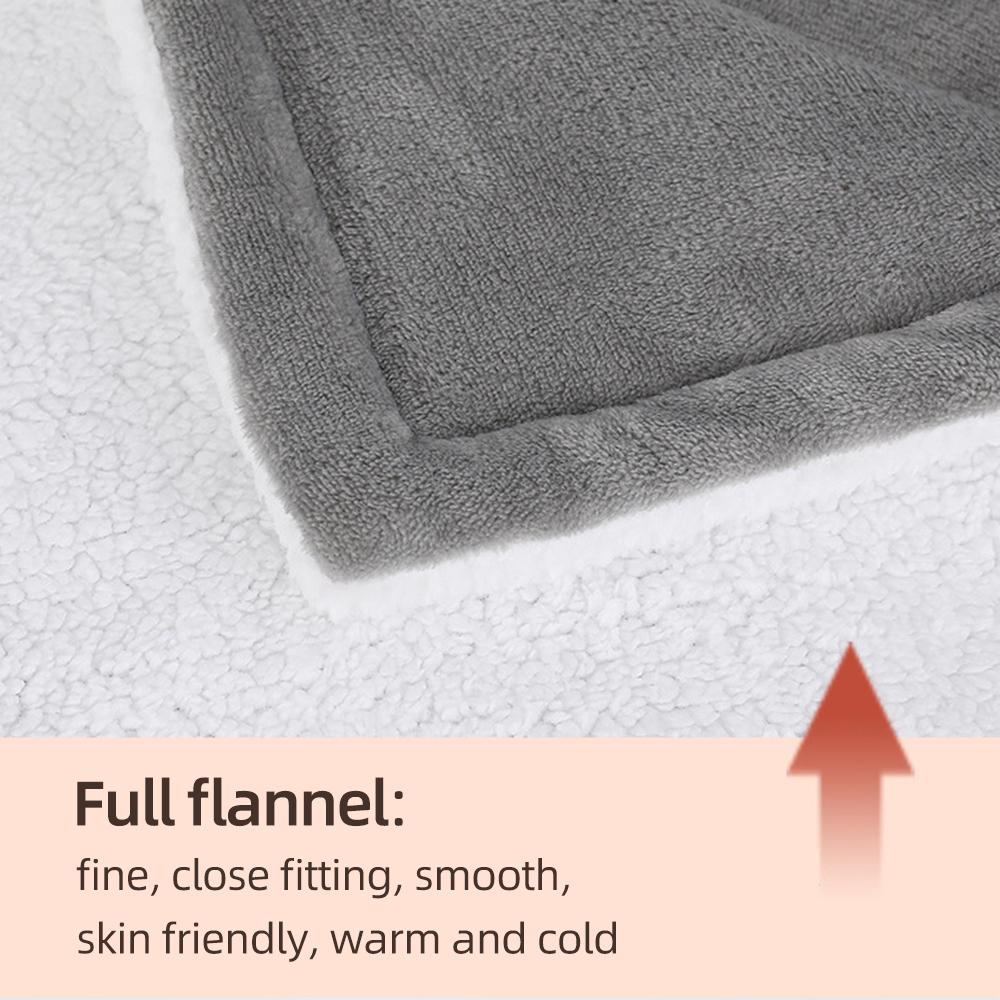 Heated Blanket Electric 50×60 inches Throw 6 Heating Levels 8 Time Settings Grey Flannel Super-Soft Fabric 200cm Power Cord