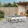 VidaXL Garden Dining Set with Cushions 13pcs White Textilene, Outdoor Dining Set, Dining Furniture of 3295100
