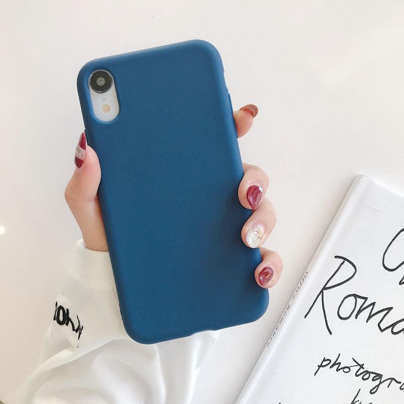 Silicone Soft Phone Case For iPhone X XR XS Max XR X 8 7 6 6S Plus casefor iphone 11 12 13 mini 13 Pro Max Candy color Cover