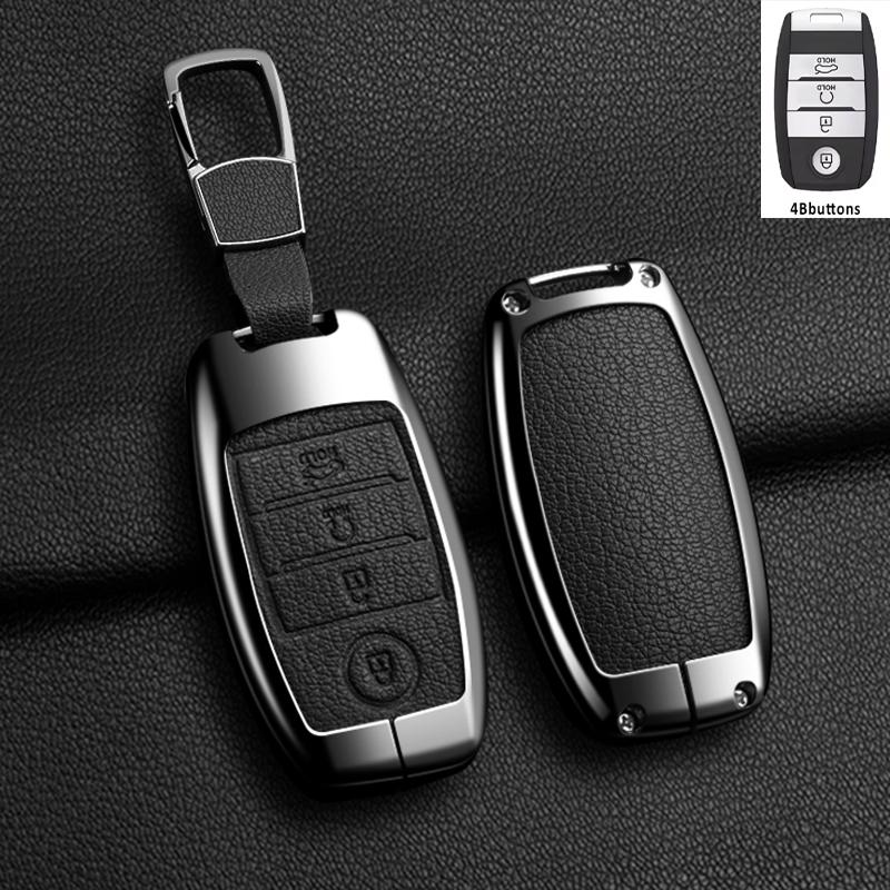 Zinc Alloy Leather Auto Shell Fob For Kia Optima Sorento Niro Soul Car Key Cover Case Holder For Kia KX3 KX5 K3S RIO Ceed Cerato