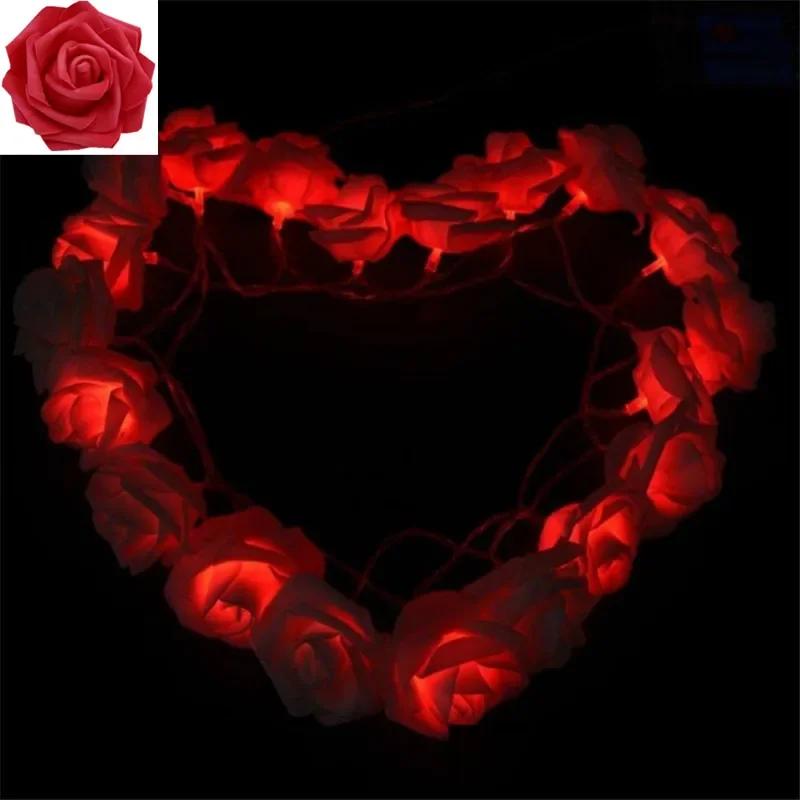 3M LED Rose String Lights Romantic Decor for Wedding Valentine Bedroom Garden Christmas Party Night Light