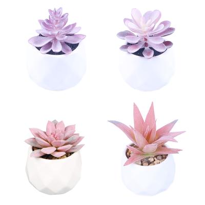 4PCS Artificial Mini Succulent Pots High Simulation Aesthetic Green Plants Pots for Kitchen