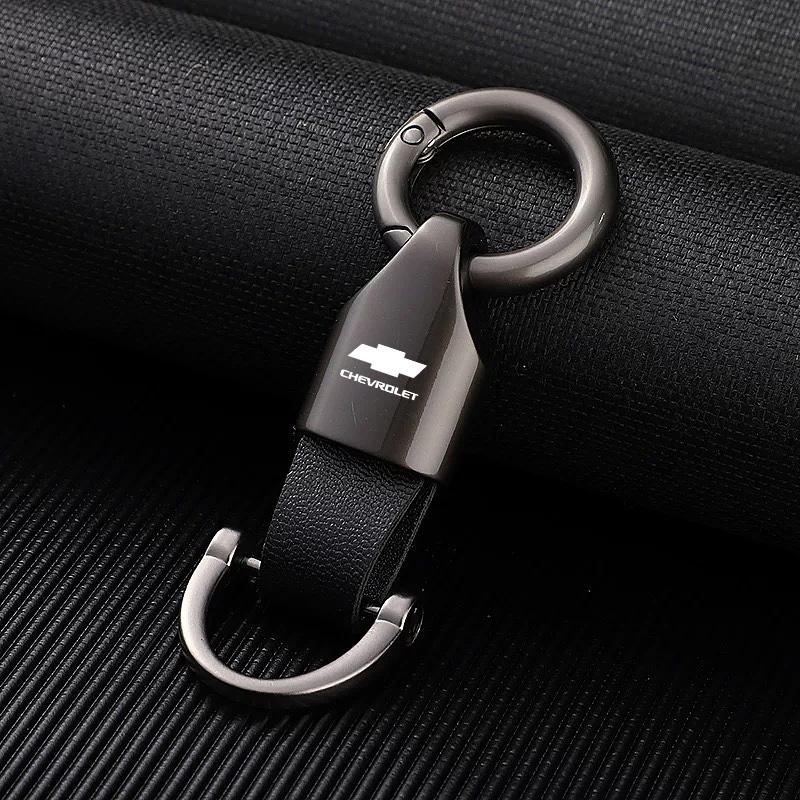 Metal/Leather Car Logo Key Chain Keyring Auto Interiors Accessories For Chevrolet Cruze Aveo Lacetti Niva Trax Bolt Impala Sonic
