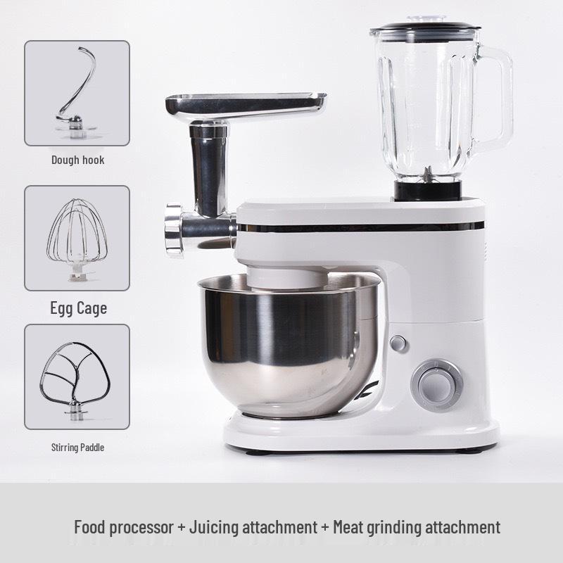110V Multi-Function Automatic Chef Machine: Dough Kneader, Mixer, Blender, Meat Grinder, Juicer
