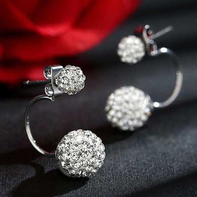 Copper Bohemian-style C-shaped Stud Earrings and Shambhala Ball Earrings Are Fashionable Earrings for Banquets