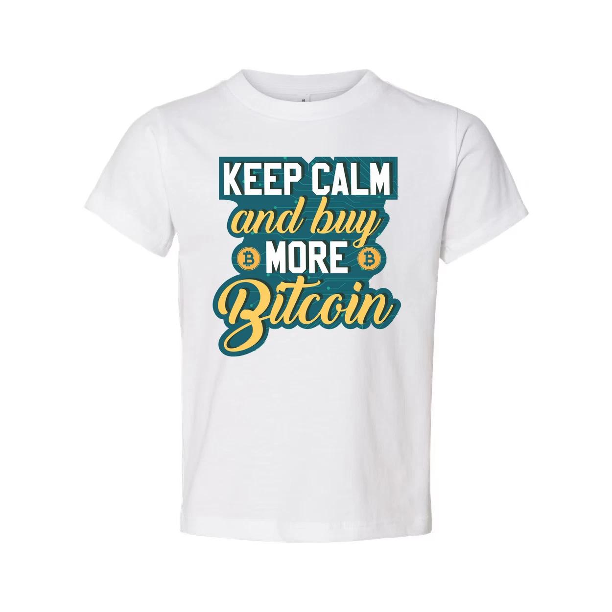 Keep Calm and Buy More Bitcoin Unisex Graphic Tee for Cryptocurrency Enthusiasts L