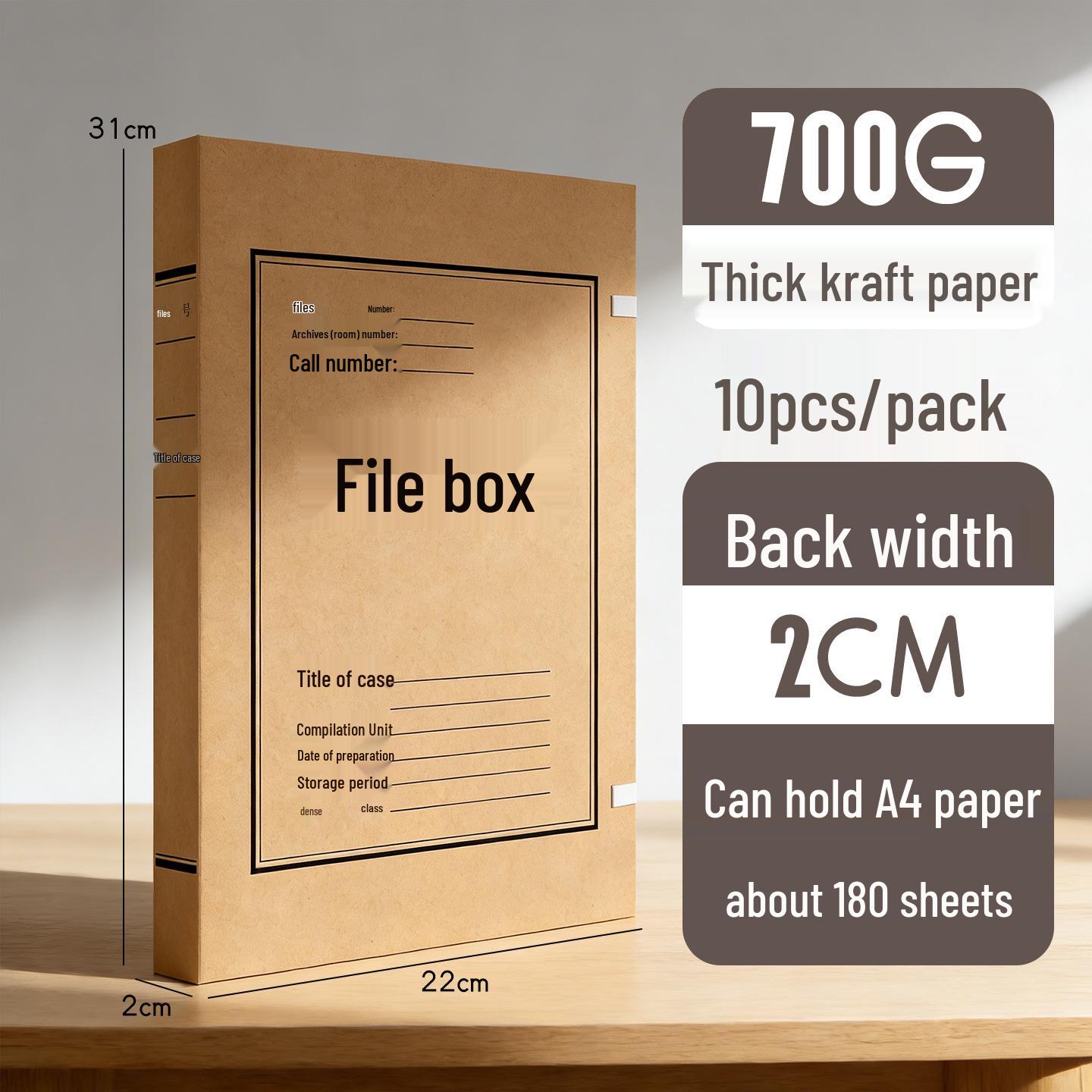 A4 Kraft Paper Archive Box: Thickened, Acid-Free Document Storage Box