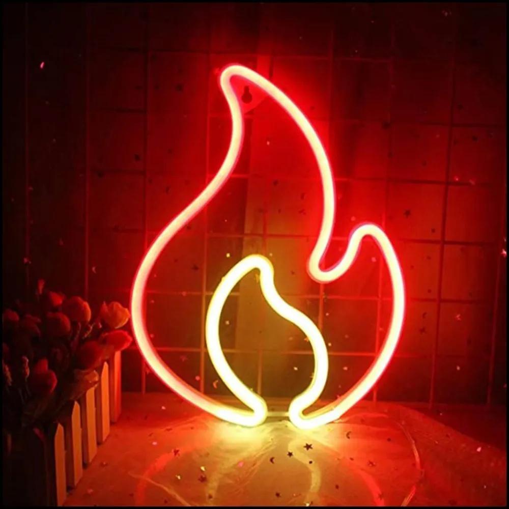 Neon-LED-Flammenlichter, Raumdekoration, Festivalbeleuchtung