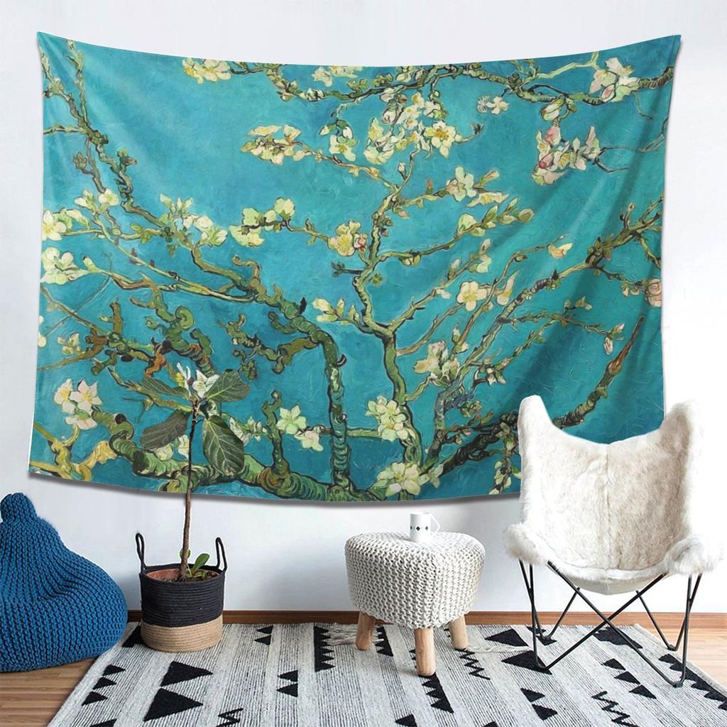 Vincent Van Gogh Bloeiende Amandelboom Wandkleed Decor Kunst Esthetische Wandkleden Woonkamer Slaapkamer Huis Muurdoek Wanddecoratie