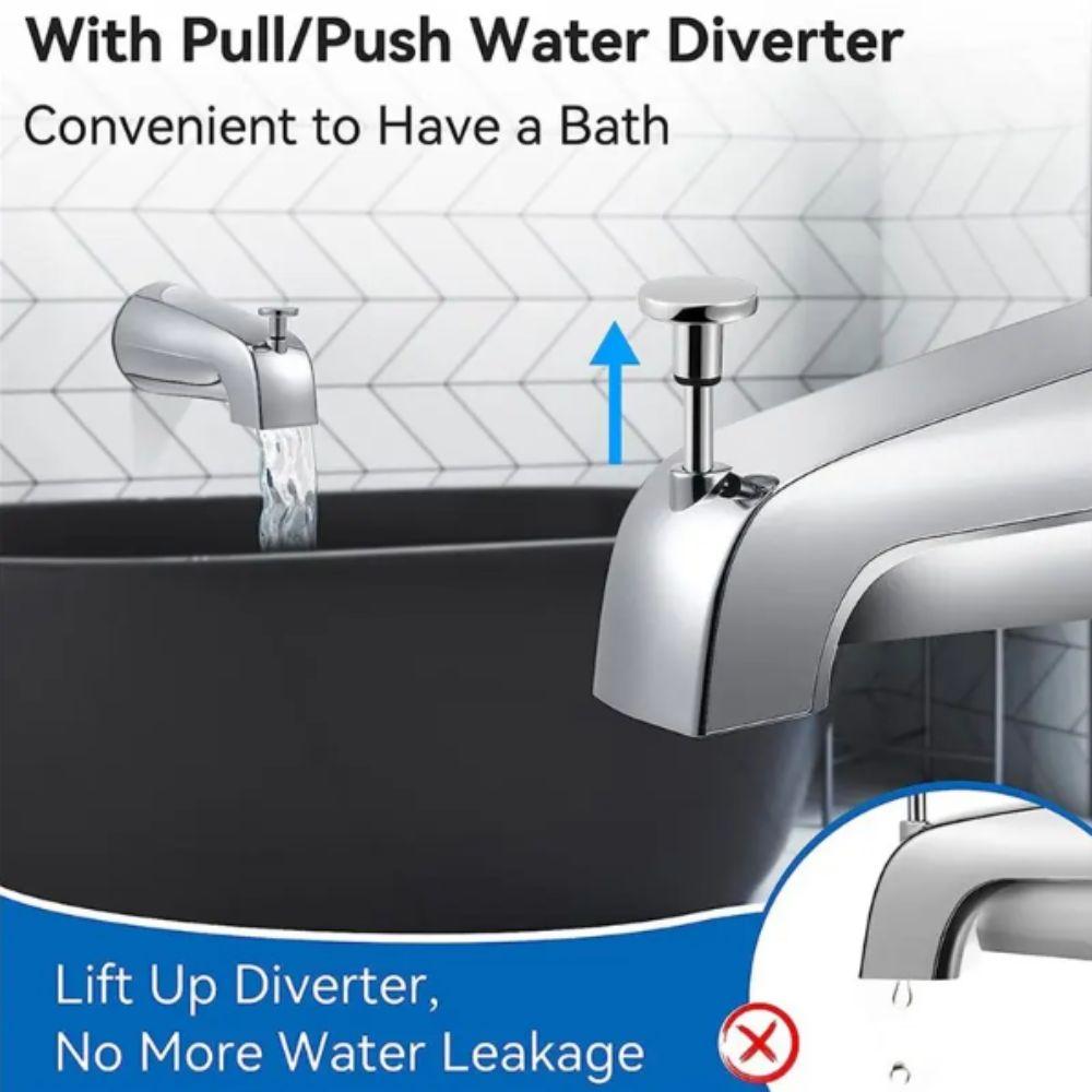 Durable Bathtub Faucet Spout Zinc Zinc Zinc Alloy Pull Type Faucet Diverter Faucet Easy Installation