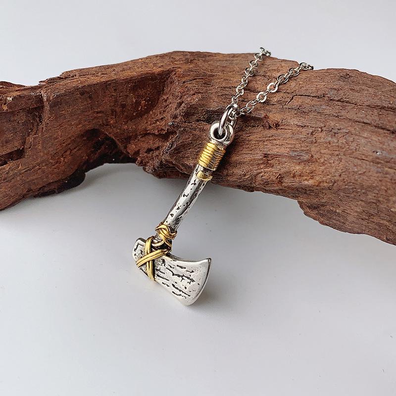 Silber & Gold Kleiner Axt Anhänger Halskette – Personalisierte Hip Hop Schlüsselbein Kette