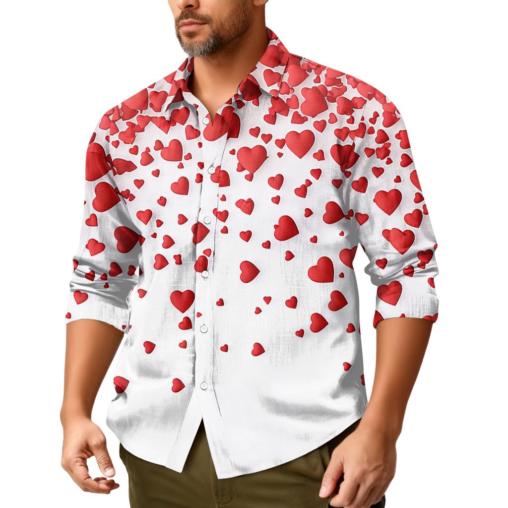 Men'S Casual Loose Fitting Long Sleeved Shirt Fashionable Lapel Shirt Top